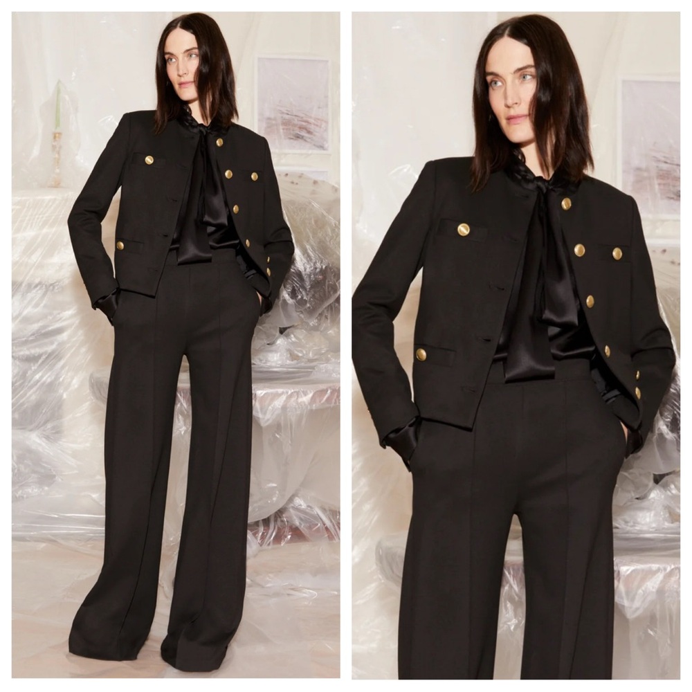 Rosetta Getty Button Crewneck Jacket in Black